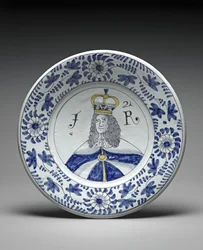 Schaal, James II, ca. 1685-88 (tin-glazuur aardewerk)
